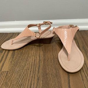 Lauren Ralph Lauren pink/blush heeled sandals, Laurel Ballet Sli Snake, Size 7.5